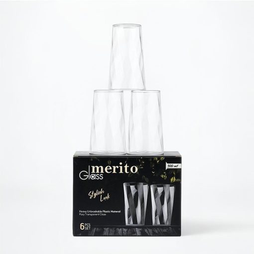 6pcs MERITO GLASS 300ML.