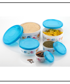 Airtight Container White 5Pc Set (250/500/1000/1500/2500 Ml).