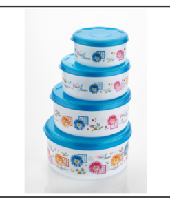 Airtight Container White 4Pc Set (500/1000/1500/2500 Ml).