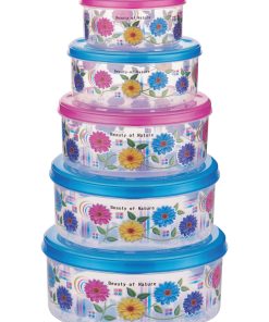 Airtight Container Transprent 5Pc Set (250/500/1000/1500/2500 Ml).