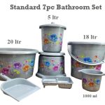Bathroom Set 7pcs Milky Silver