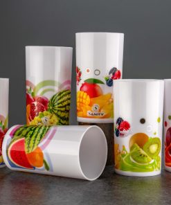 P.P. White Printed Glass 300ml 6pcs Set