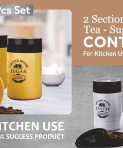 CONTAINER TEA SUGAR COFFE - 2 SECTION