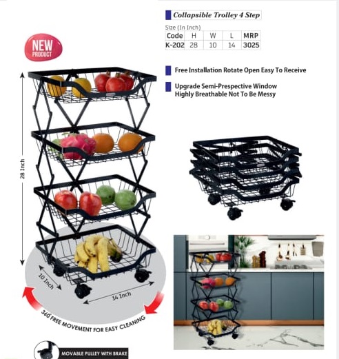 Basket collapsible 4 layer folding