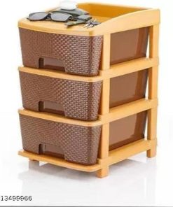 MODULAR DRAWER STORAGE 3 SECTION BROWN