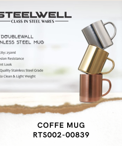 MUG COFFE DOUBLE WALL COLOR FINISH