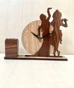 Wooden Table Clock & Holder Tp01