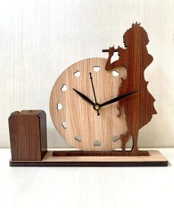 Wooden Table Clock & Holder Tp02