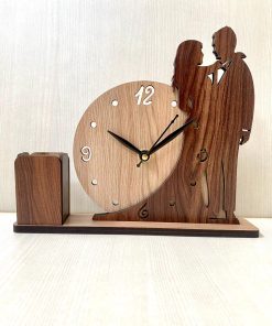 Wooden Table Clock & Holder Tp03