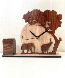 Wooden Table Clock & Holder Tp05