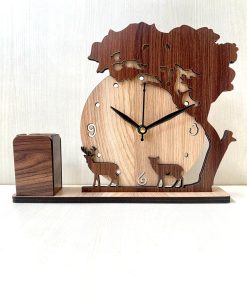 Wooden Table Clock & Holder Tp06