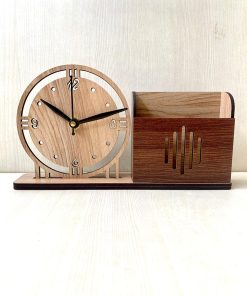 Wooden Table Clock & Holder Tp10