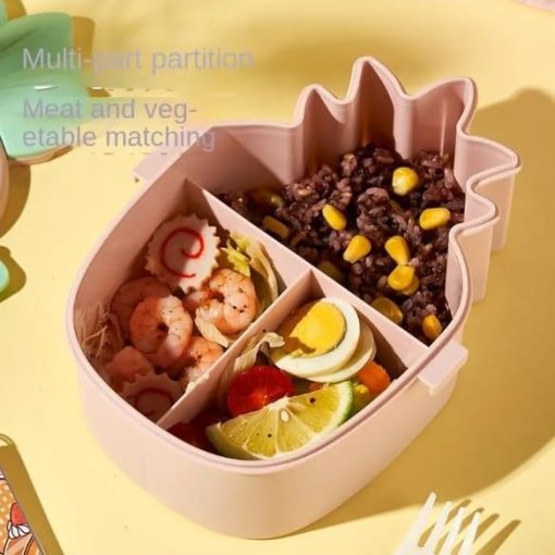 Kids Lunch Box | Pineapple Shaped Two Compartment Lunch Box 500 ML - Image 3