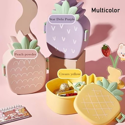Kids Lunch Box | Pineapple Shaped Two Compartment Lunch Box 500 ML