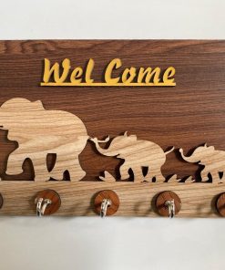 Key Stand Elephant Design Wooden [KS-01]