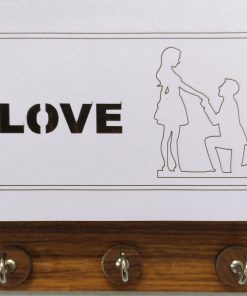 Wooden Key Stand LOVE Design (111)
