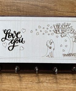 Key Stand Wooden With Mobile Stand Love Design [104]