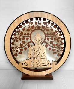 Wooden Lighting Showpiece Buddha Design