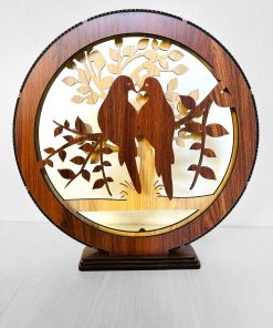 Wooden Lighting Showpiece Two Bird Design