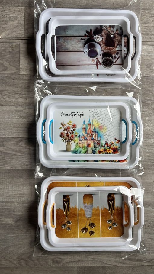 Serving Tray Set of 2pcs with Handle - Image 2