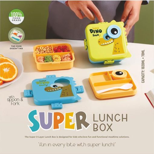 Lunch Box Super Cartoon Shape Pattern Lunch Box | Leak Proof | 1120 ML + 70 ML - Image 2