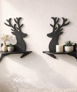 2pcs Hiran Floating Shelf Rustic Wooden Wall Decor 7x6inch