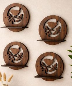 2pcs Chidiya Style Floating Shelf Rustic Wall Decor 6.5x6.5 inch