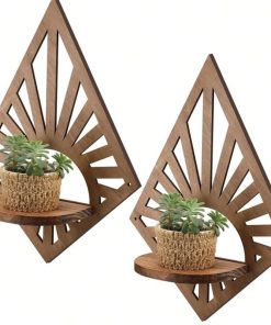 2pcs Boho Style Floating Shelf Rustic Wall Decor 6x8inch